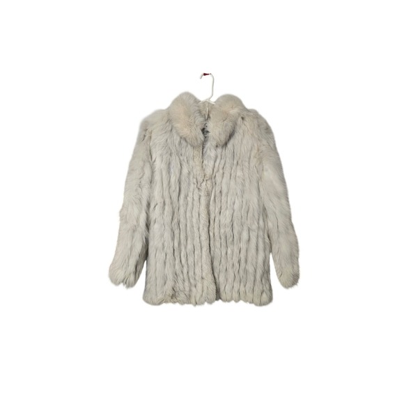 Saga Fox Womens Luxury Fur Jacket Cream White Size M